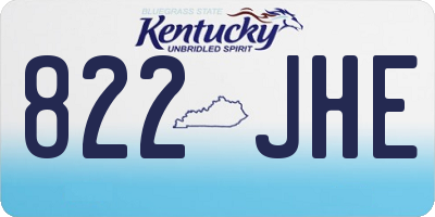KY license plate 822JHE