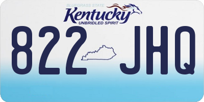 KY license plate 822JHQ