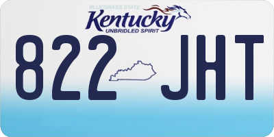KY license plate 822JHT