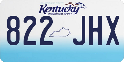 KY license plate 822JHX