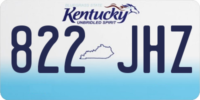 KY license plate 822JHZ