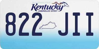 KY license plate 822JII