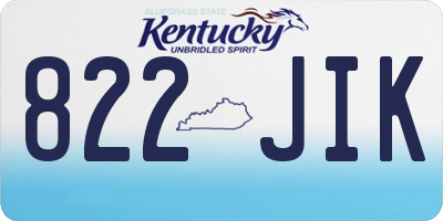 KY license plate 822JIK