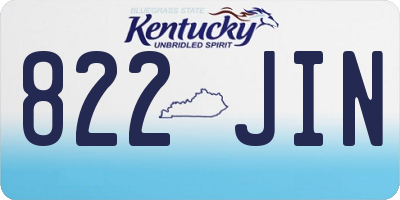 KY license plate 822JIN