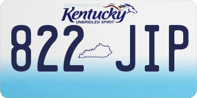 KY license plate 822JIP