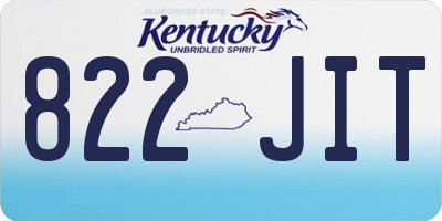 KY license plate 822JIT
