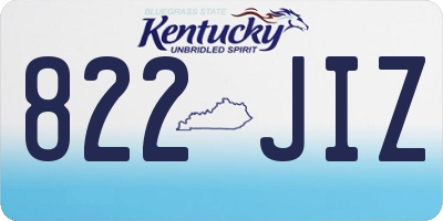 KY license plate 822JIZ