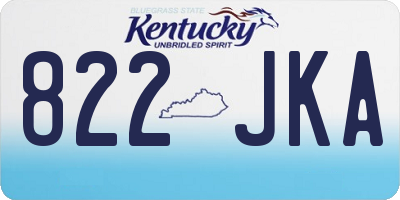 KY license plate 822JKA