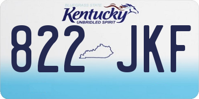 KY license plate 822JKF