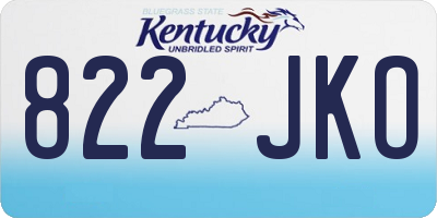 KY license plate 822JKO