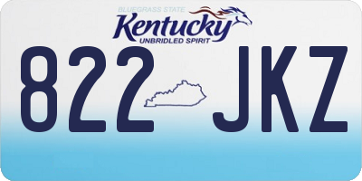 KY license plate 822JKZ