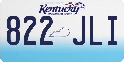 KY license plate 822JLI