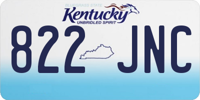 KY license plate 822JNC