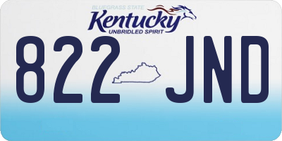 KY license plate 822JND