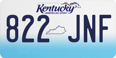 KY license plate 822JNF