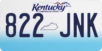KY license plate 822JNK