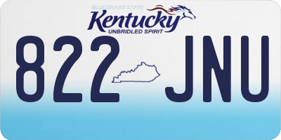 KY license plate 822JNU