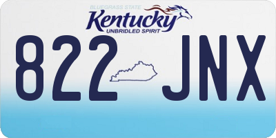 KY license plate 822JNX
