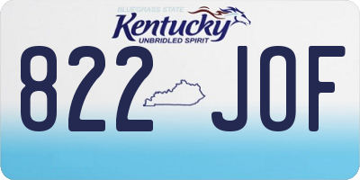 KY license plate 822JOF