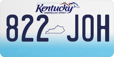 KY license plate 822JOH