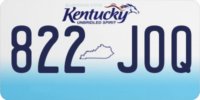 KY license plate 822JOQ
