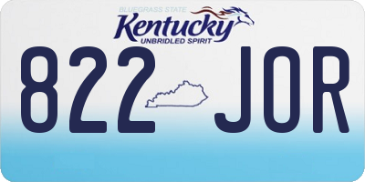 KY license plate 822JOR
