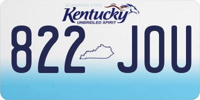 KY license plate 822JOU