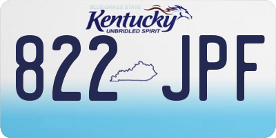KY license plate 822JPF