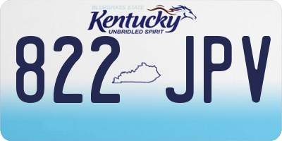 KY license plate 822JPV