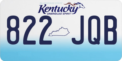 KY license plate 822JQB