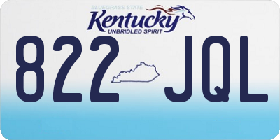 KY license plate 822JQL