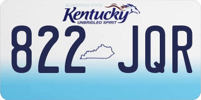 KY license plate 822JQR
