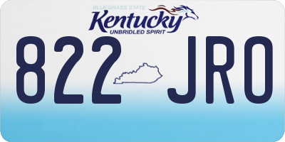 KY license plate 822JRO