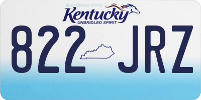 KY license plate 822JRZ