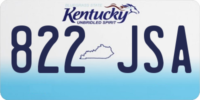 KY license plate 822JSA