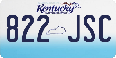 KY license plate 822JSC