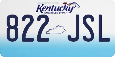 KY license plate 822JSL