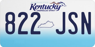 KY license plate 822JSN