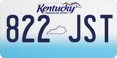 KY license plate 822JST