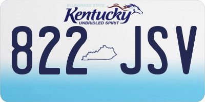 KY license plate 822JSV