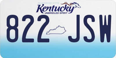 KY license plate 822JSW