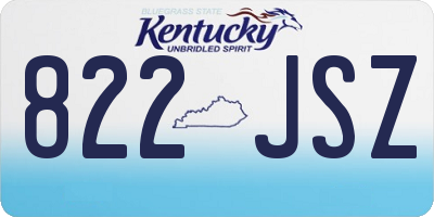 KY license plate 822JSZ