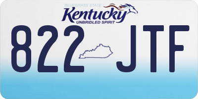 KY license plate 822JTF