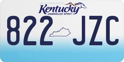 KY license plate 822JZC