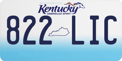 KY license plate 822LIC
