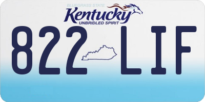 KY license plate 822LIF