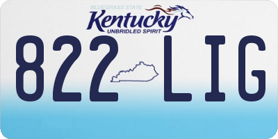 KY license plate 822LIG