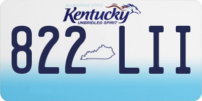 KY license plate 822LII
