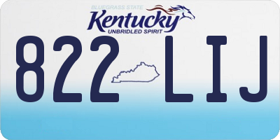 KY license plate 822LIJ