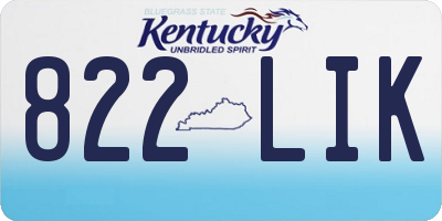KY license plate 822LIK